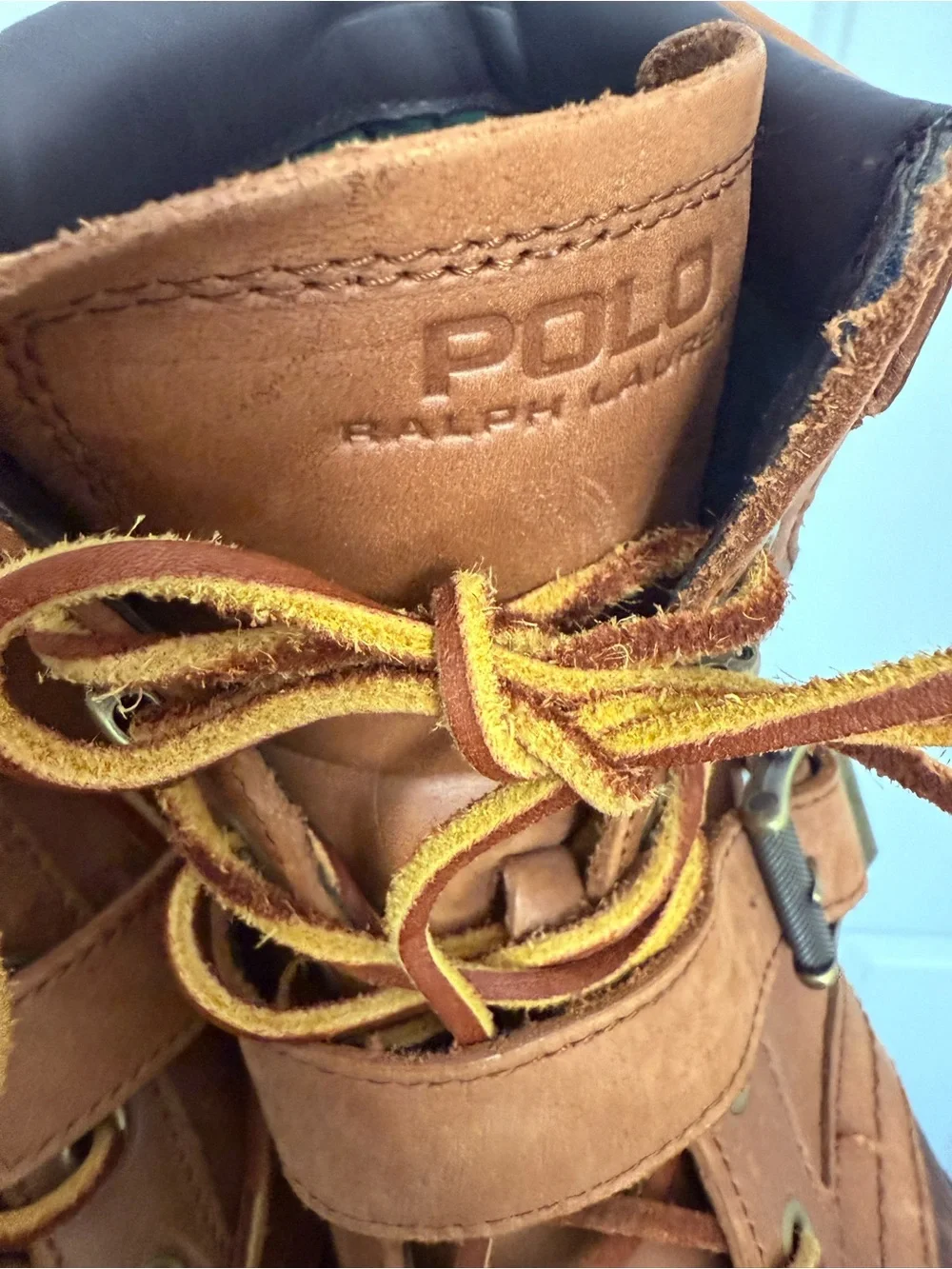 Men’s Polo Ralph Lauren Tenard Brown Leather Boots Size 11 Waterproof